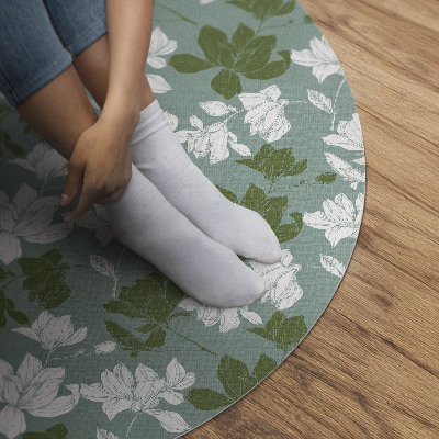 Vinyl vloerkleed rond Subtiel bloemenpatroon