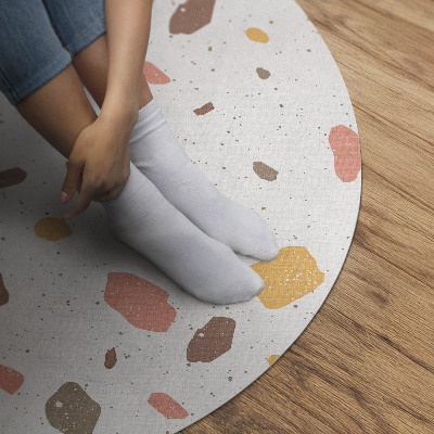 Rond pvc tapijt Pastelkleurige steengoedplaat