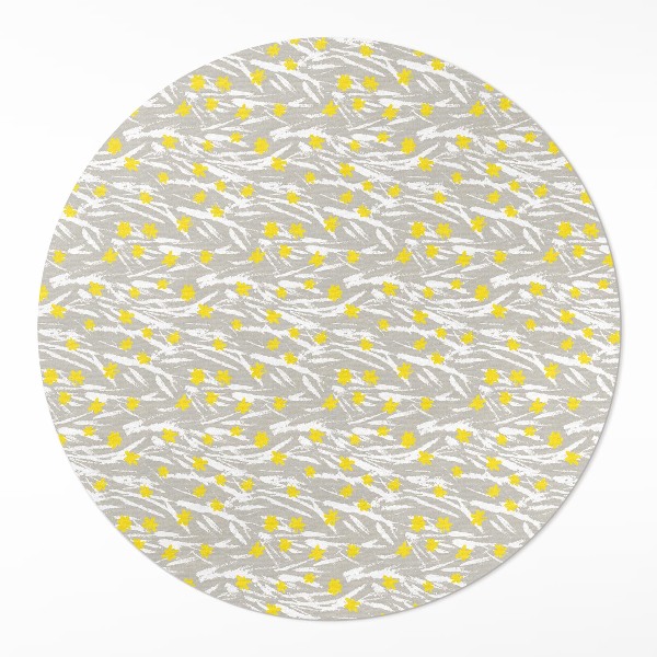 Rond pvc tapijt Wilde bloemenweide met kleine boho-bloemen