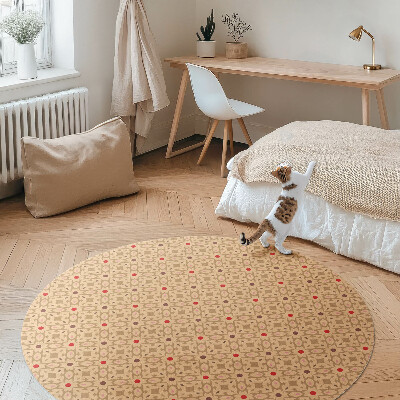 Vinyl vloerkleed rond Oosters design Perzische stijl