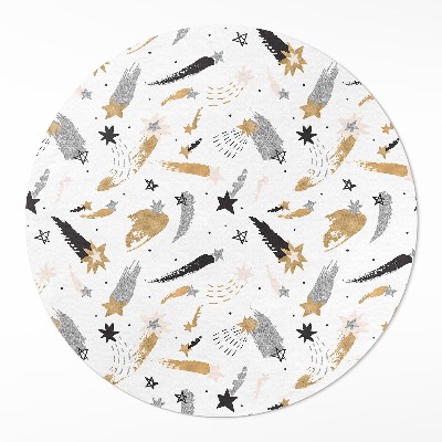 Vinyl vloerkleed rond Geschilderde sterren in boho-stijl