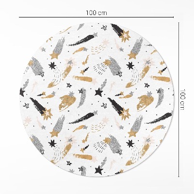 Vinyl vloerkleed rond Geschilderde sterren in boho-stijl