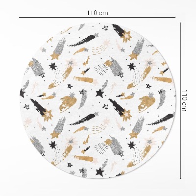 Vinyl vloerkleed rond Geschilderde sterren in boho-stijl