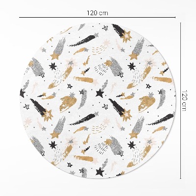 Vinyl vloerkleed rond Geschilderde sterren in boho-stijl