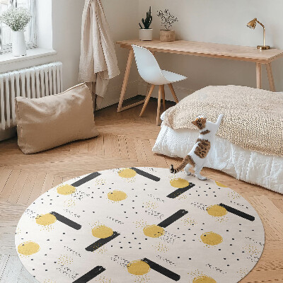 Pvc mat rond Regelmatig patroon met abstracte vormen