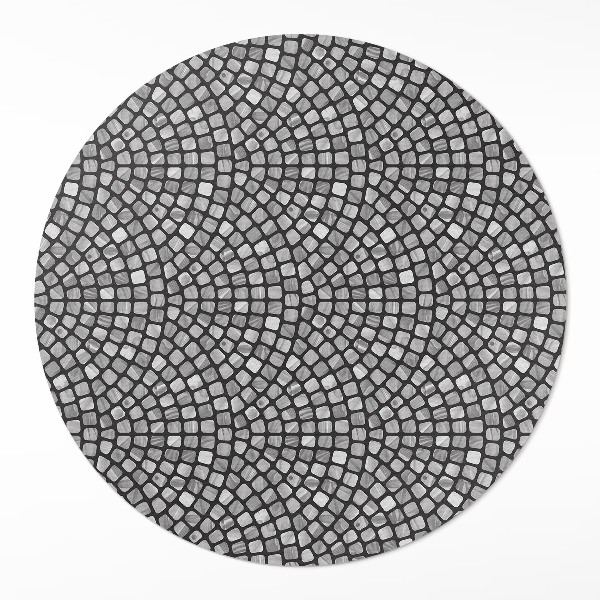 Rond pvc tapijt Steenmotief klein mozaïek