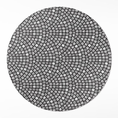 Rond pvc tapijt Steenmotief klein mozaïek