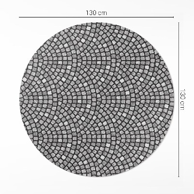 Rond pvc tapijt Steenmotief klein mozaïek