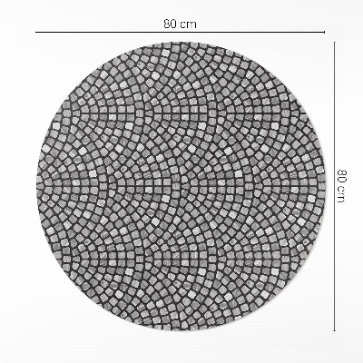 Rond pvc tapijt Steenmotief klein mozaïek