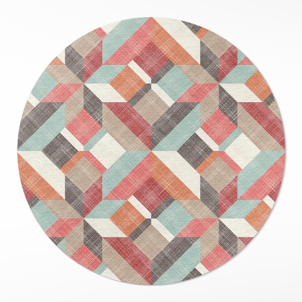 Vinyl vloerkleed rond Een versleten geometrisch patroon