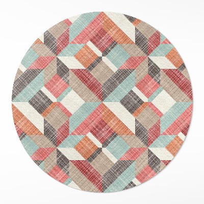 Vinyl vloerkleed rond Een versleten geometrisch patroon