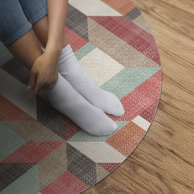 Vinyl vloerkleed rond Een versleten geometrisch patroon