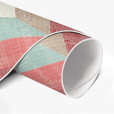 Vinyl vloerkleed rond Een versleten geometrisch patroon