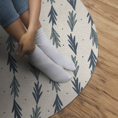 Pvc mat rond Klein blaadjes decoratief boho patroon