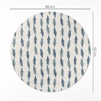 Pvc mat rond Klein blaadjes decoratief boho patroon