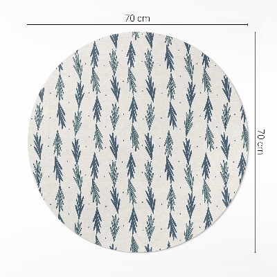 Pvc mat rond Klein blaadjes decoratief boho patroon
