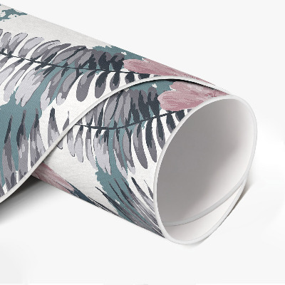 Pvc mat rond Hawaiiaans bladeren- en bloemenpatroon met tropische print