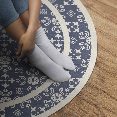 Vinyl vloerkleed rond Kleine ornamenten in een elegante stijl