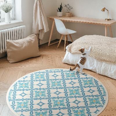 Rond pvc tapijt Kettinggeweven decoratieve tegels