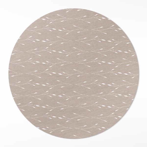 Pvc mat rond Kleine, delicate boho-bladeren en twijgjes