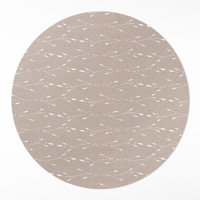 Pvc mat rond Kleine, delicate boho-bladeren en twijgjes