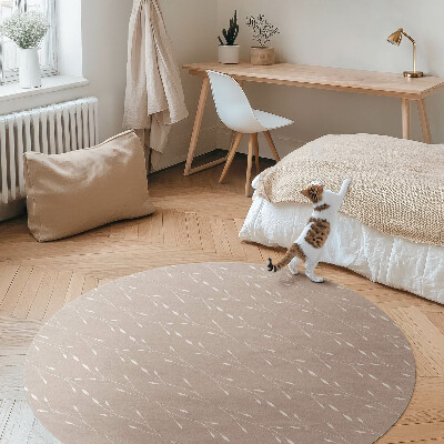 Pvc mat rond Kleine, delicate boho-bladeren en twijgjes
