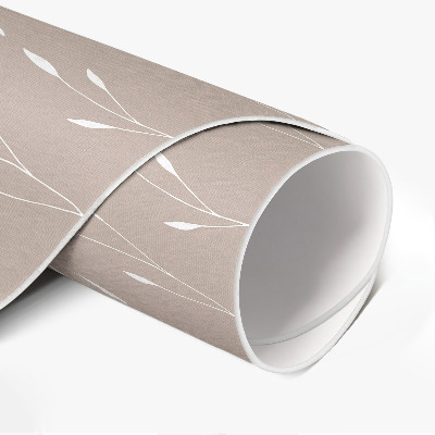 Pvc mat rond Kleine, delicate boho-bladeren en twijgjes