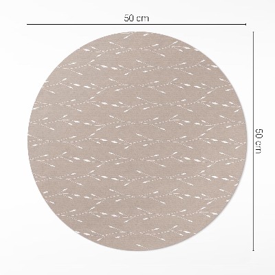 Pvc mat rond Kleine, delicate boho-bladeren en twijgjes