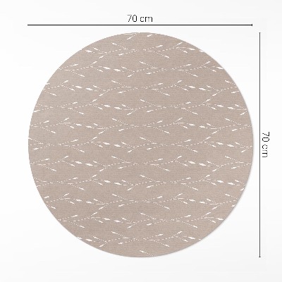 Pvc mat rond Kleine, delicate boho-bladeren en twijgjes