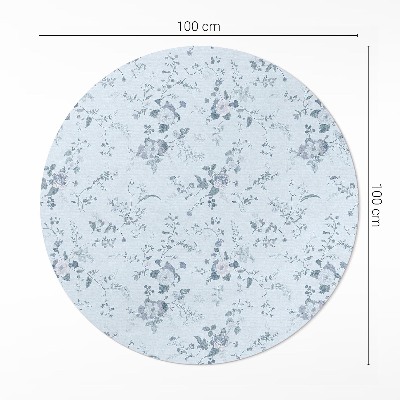 Rond pvc tapijt Subtiele bloemen geschilderd in de weide