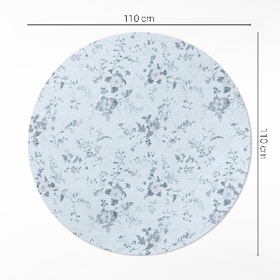 Rond pvc tapijt Subtiele bloemen geschilderd in de weide