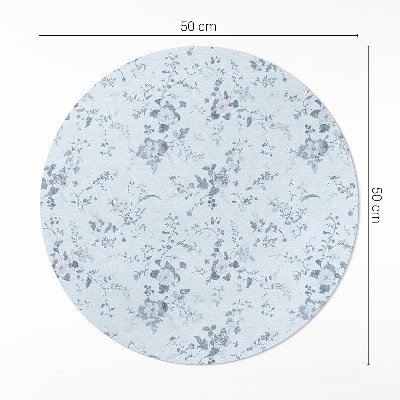 Rond pvc tapijt Subtiele bloemen geschilderd in de weide