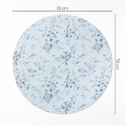 Rond pvc tapijt Subtiele bloemen geschilderd in de weide