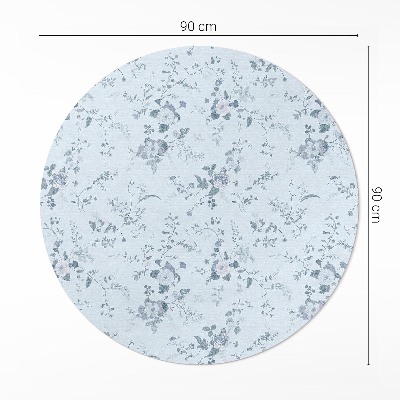 Rond pvc tapijt Subtiele bloemen geschilderd in de weide