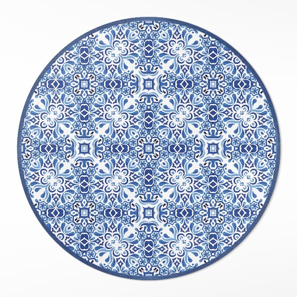 Vinyl vloerkleed rond Portugese siertegels