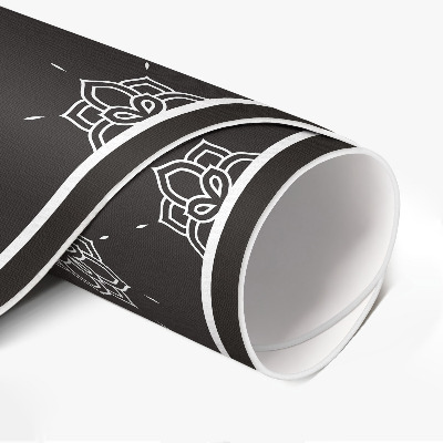 Vinyl vloerkleed rond Lineair bloemen regelmatig patroon