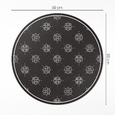 Vinyl vloerkleed rond Lineair bloemen regelmatig patroon