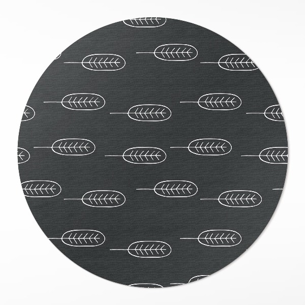 Pvc mat rond Minimalistische boho-bladeren