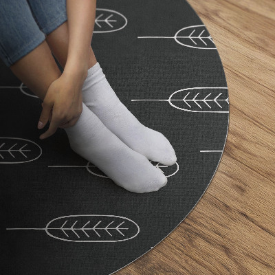 Pvc mat rond Minimalistische boho-bladeren