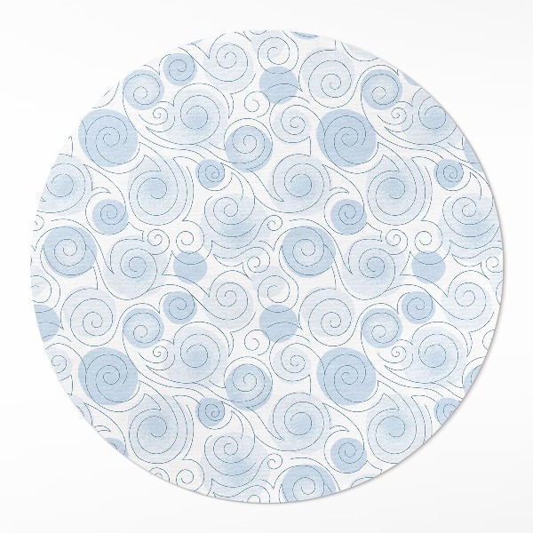 Vinyl vloerkleed rond Aquarelabstractie van cirkels en golven