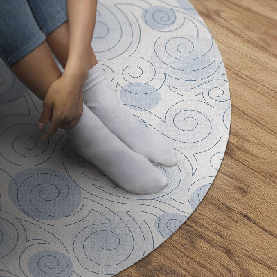 Vinyl vloerkleed rond Aquarelabstractie van cirkels en golven