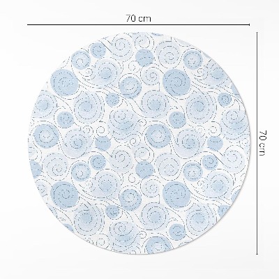 Vinyl vloerkleed rond Aquarelabstractie van cirkels en golven