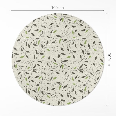 Pvc mat rond Kleine blaadjes van subtiele wijnstokken