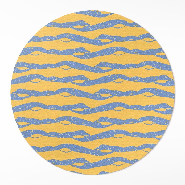 Pvc mat rond Abstract golven retropatroon