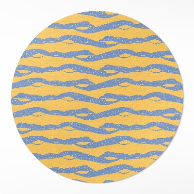 Pvc mat rond Abstract golven retropatroon
