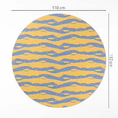 Pvc mat rond Abstract golven retropatroon