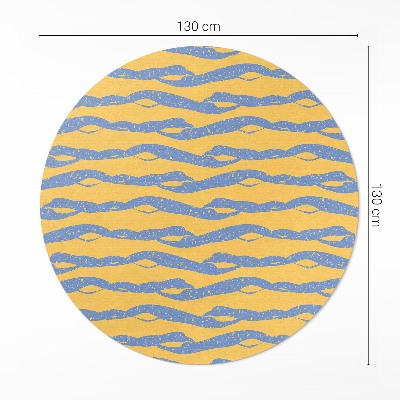 Pvc mat rond Abstract golven retropatroon