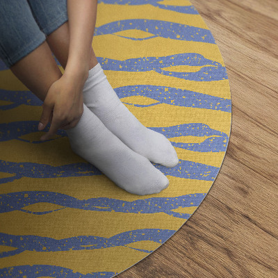 Pvc mat rond Abstract golven retropatroon