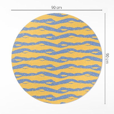 Pvc mat rond Abstract golven retropatroon