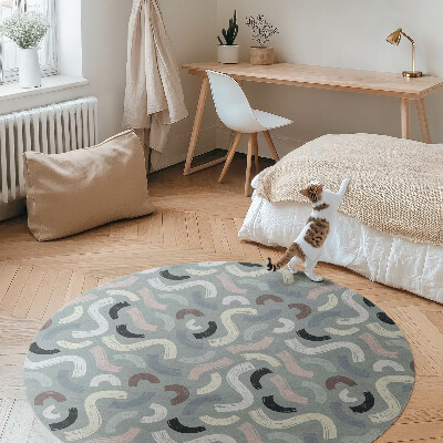 Rond pvc tapijt Abstracte retrolijnen